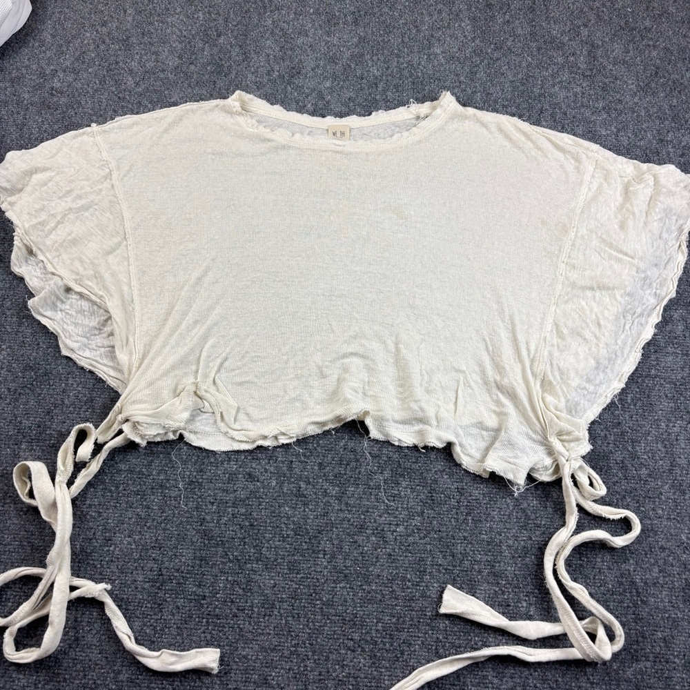 FREE PEOPLE We the Free Women’s Cream Pullover Tie Sides Boho Shirt size: Small - Picture 1 of 8